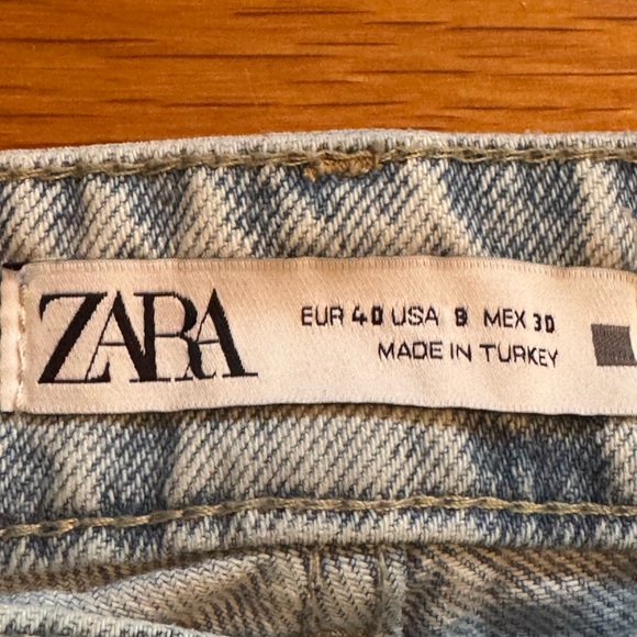 Zara size 8 high waisted button fly wide leg jeans - Picture 3 of 6